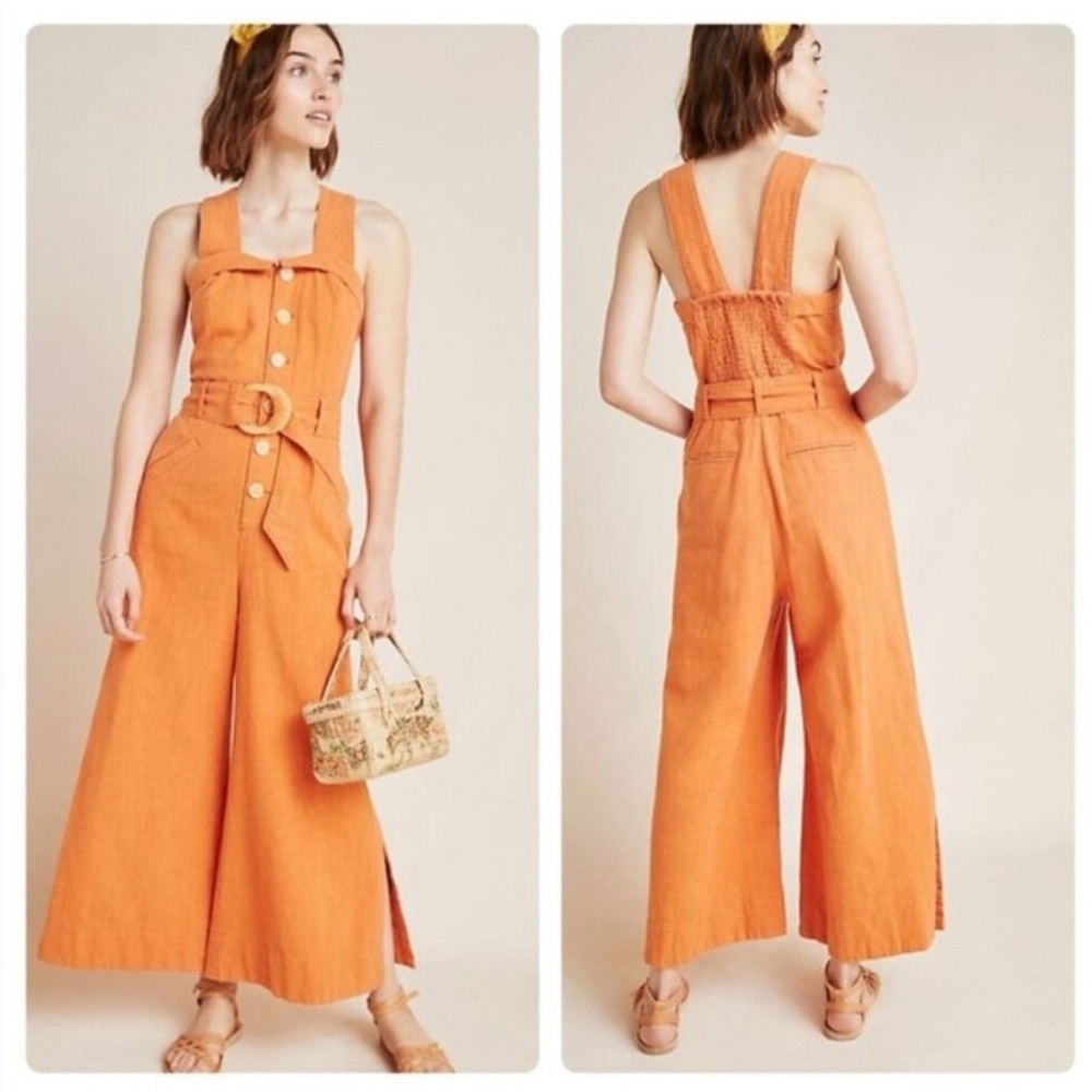 Anthropologie Orange Jumpsuit
